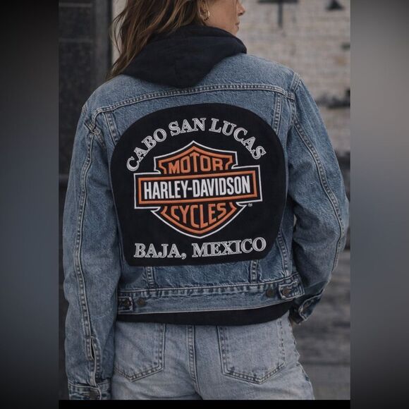 Levi's Jackets & Blazers - Vintage Levi Harley Davidson Reworked Upcycled Trucker Denim Jean Jacket